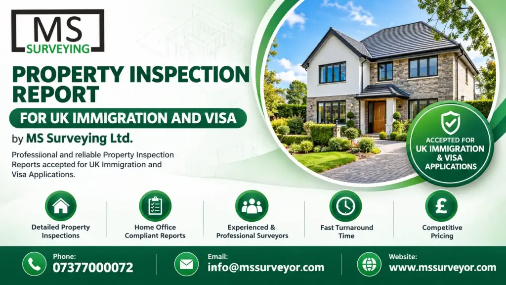 UKVI-compliant Home Inspection Report in Canterbury by MS Surveying Ltd for UK immigration and visa applications